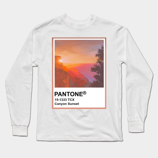Pantone Swatch Canyon Sunset Long Sleeve T-Shirt by izzyfaye